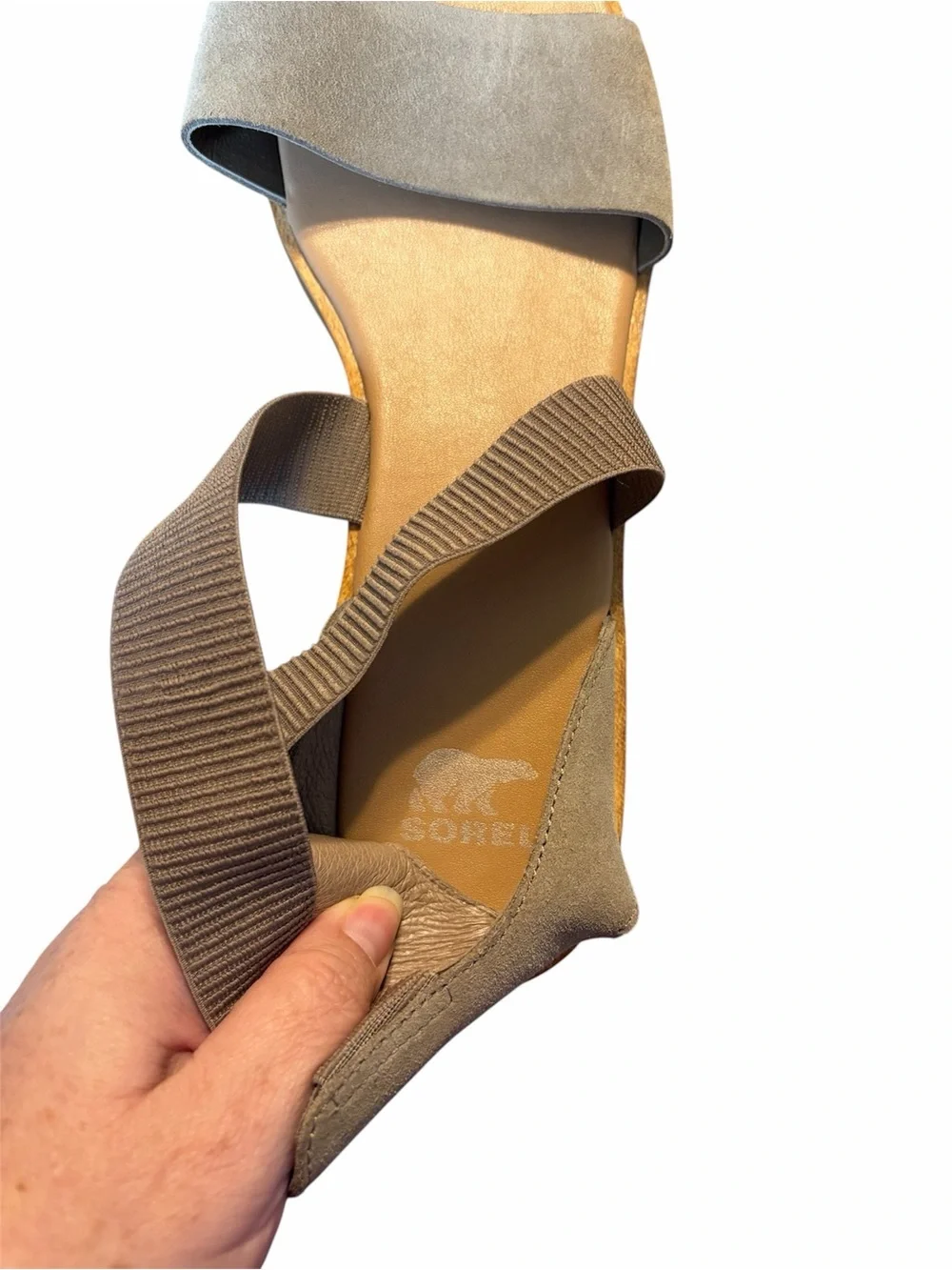 SOREL Ella II Tan Suede Strappy Comfort Walking Flat Sandals Size 11